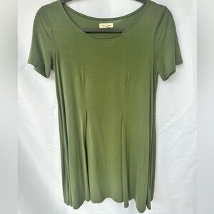 Urban Outfitters Silence + Noise Olive Green T-shirt Dress Size: S